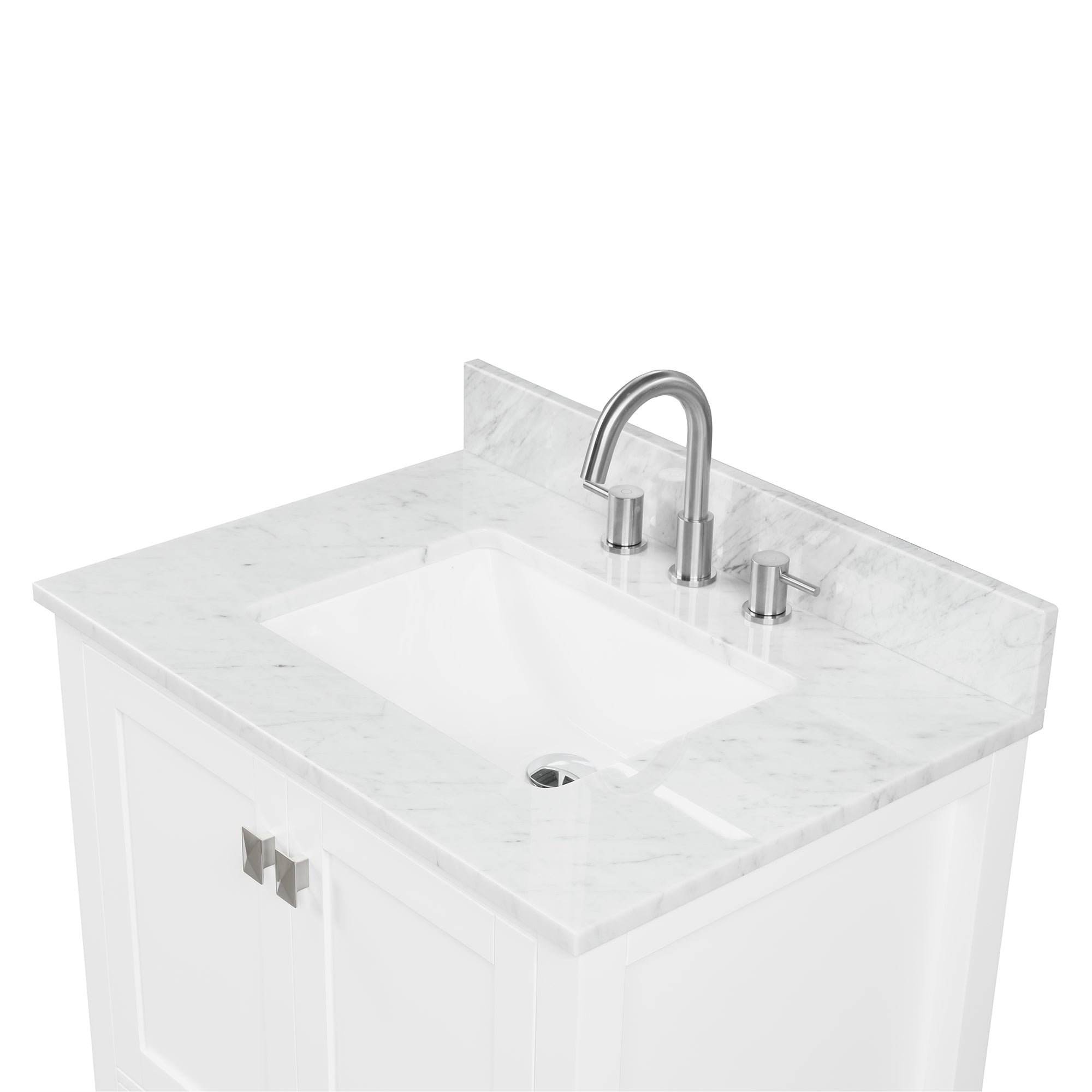 Geneva 30" Bathroom Vanity with Marble Countertop - Contemporary Bathroom Vanity