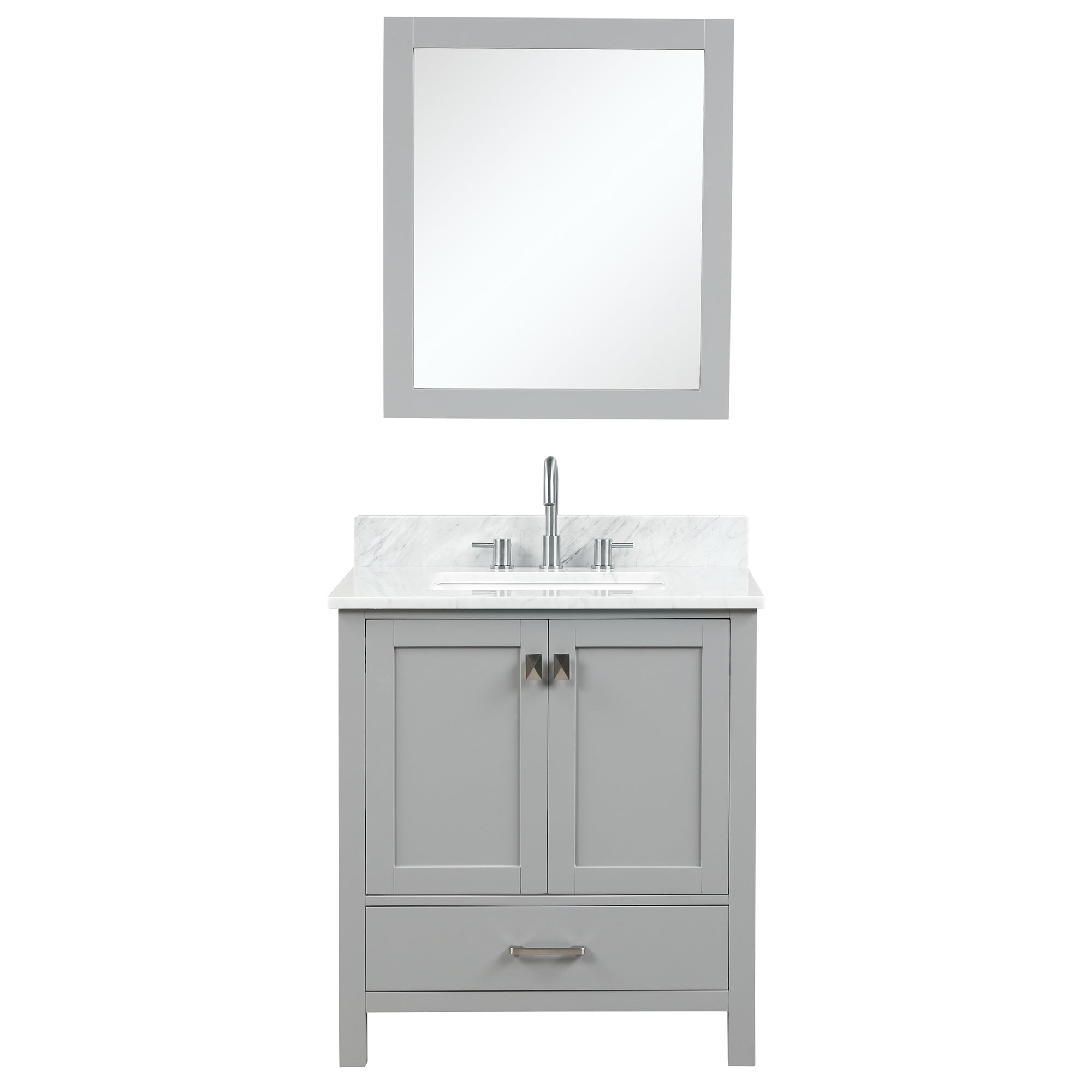 Geneva 30" Bathroom Vanity with Marble Countertop - Contemporary Bathroom Vanity