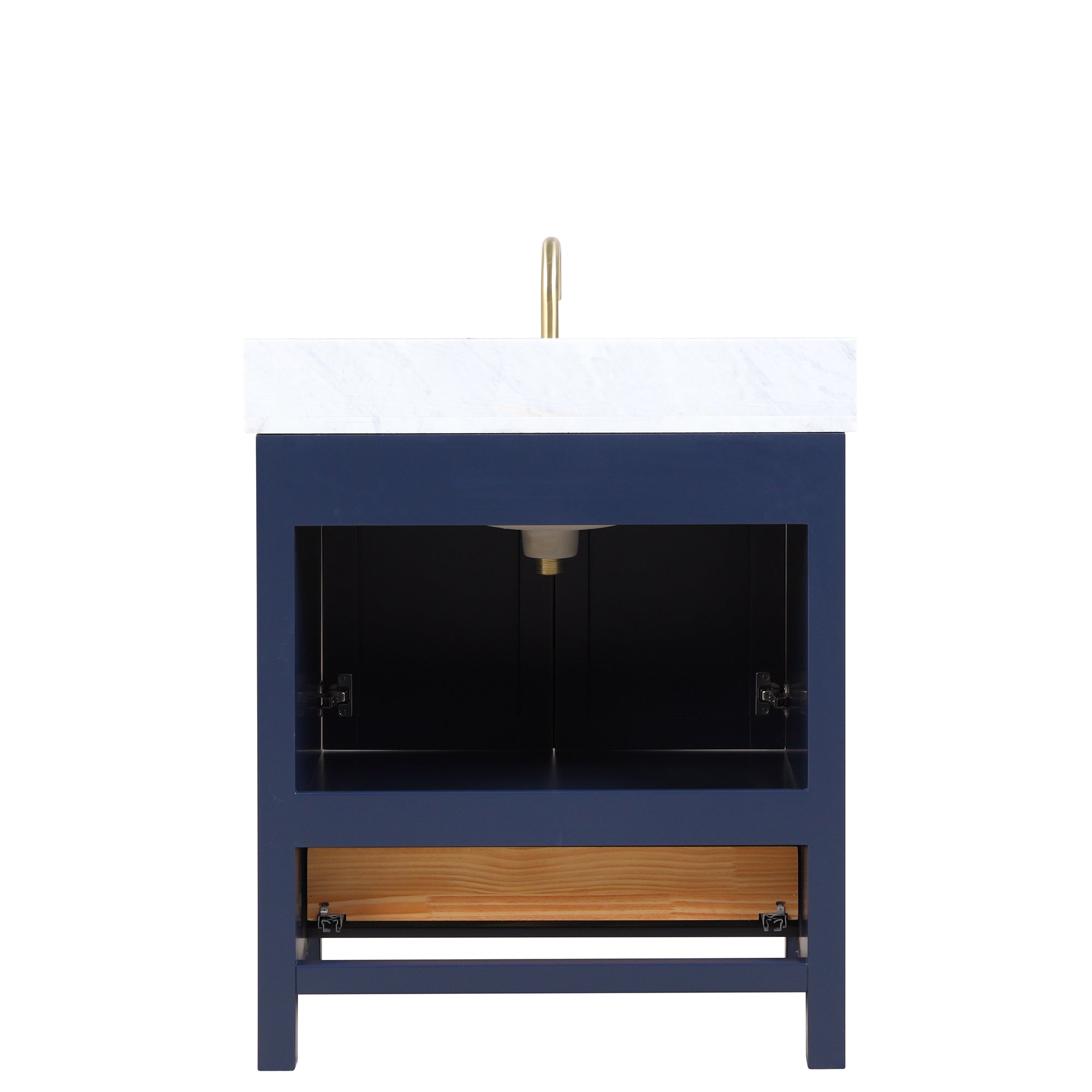 Geneva 30" Grey Bathroom Vanity with Marble Top - Contemporary Bathroom Vanity