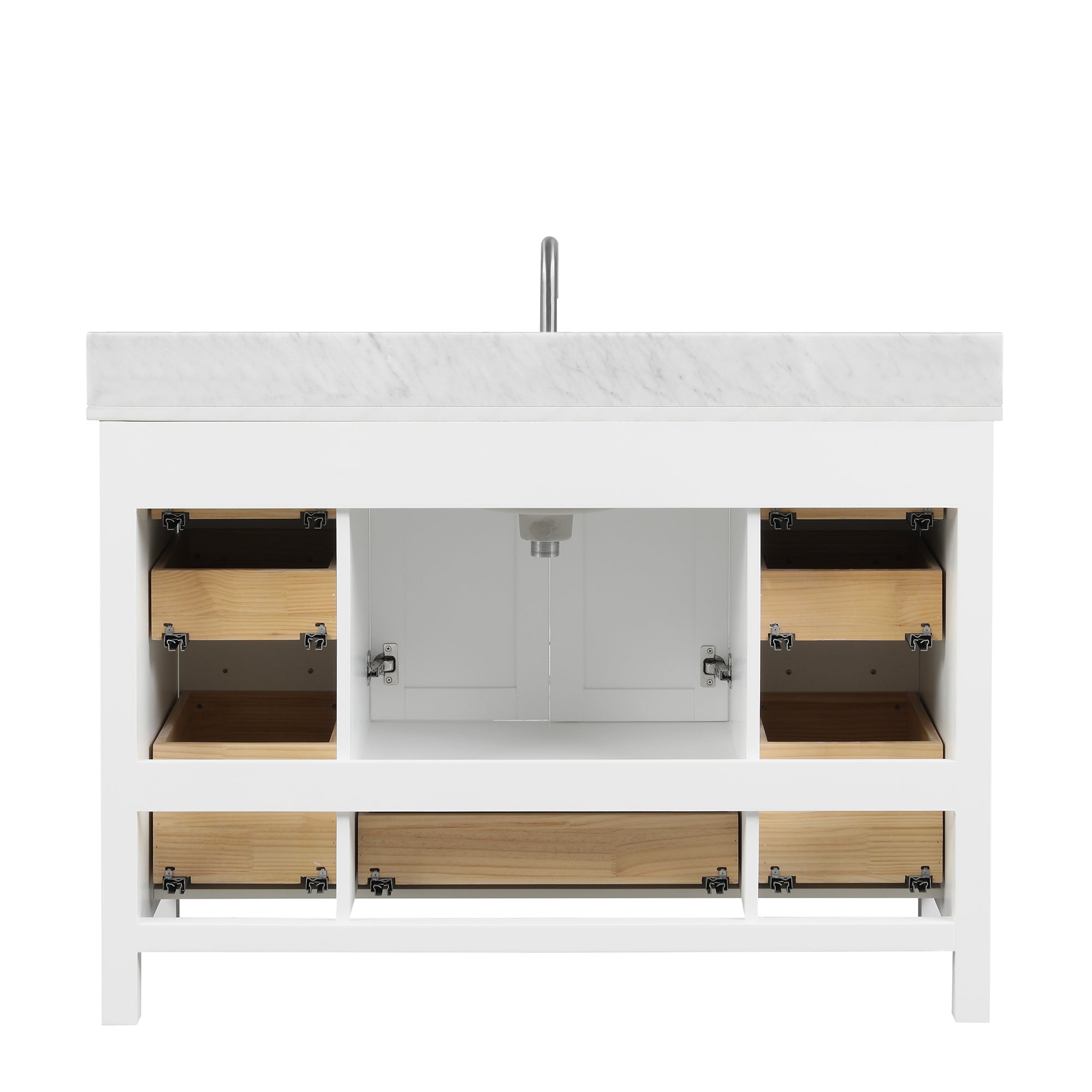 Geneva 48" Bathroom Vanity with Marble Countertop - Contemporary Bathroom Vanity