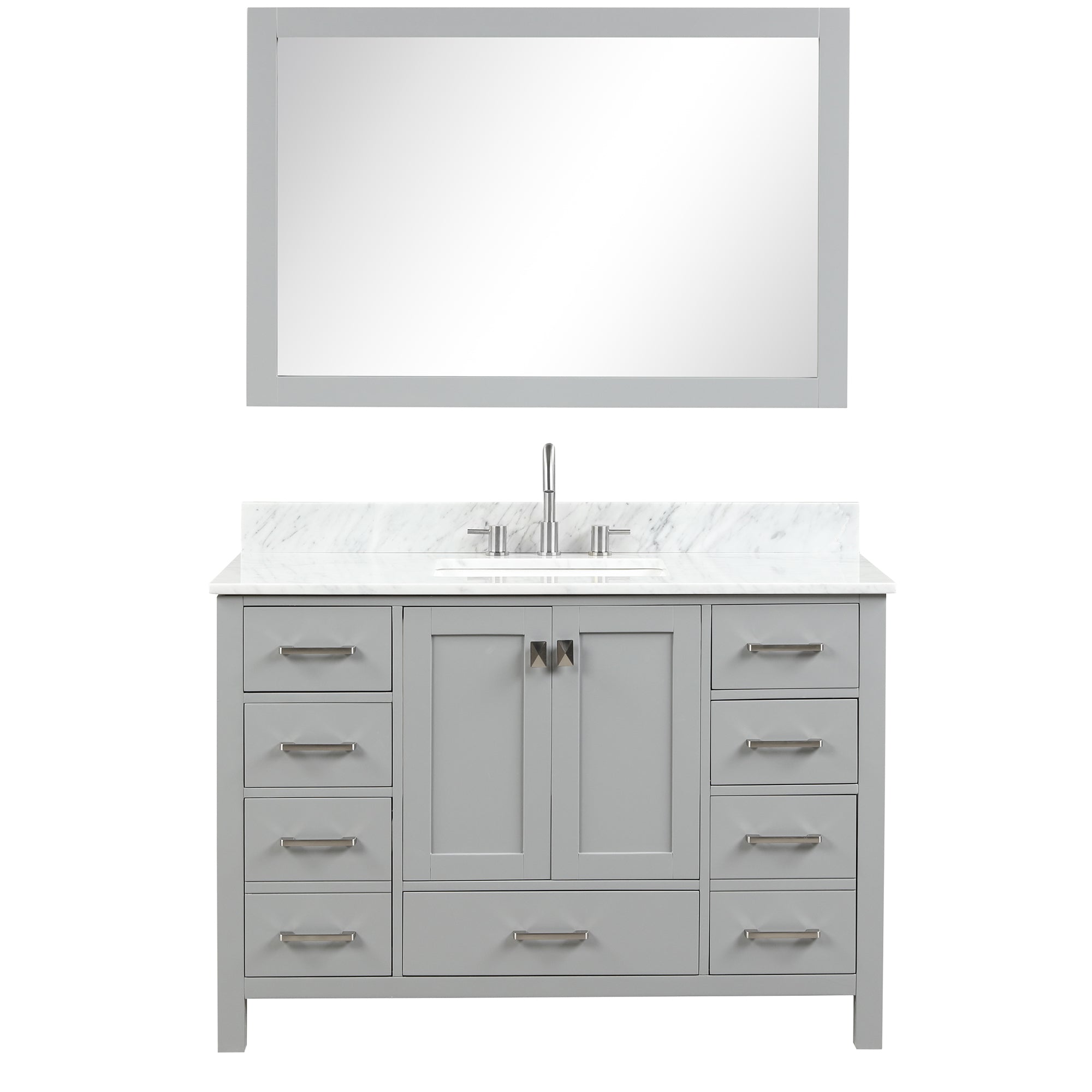 Geneva 48" Bathroom Vanity with Marble Countertop - Contemporary Bathroom Vanity