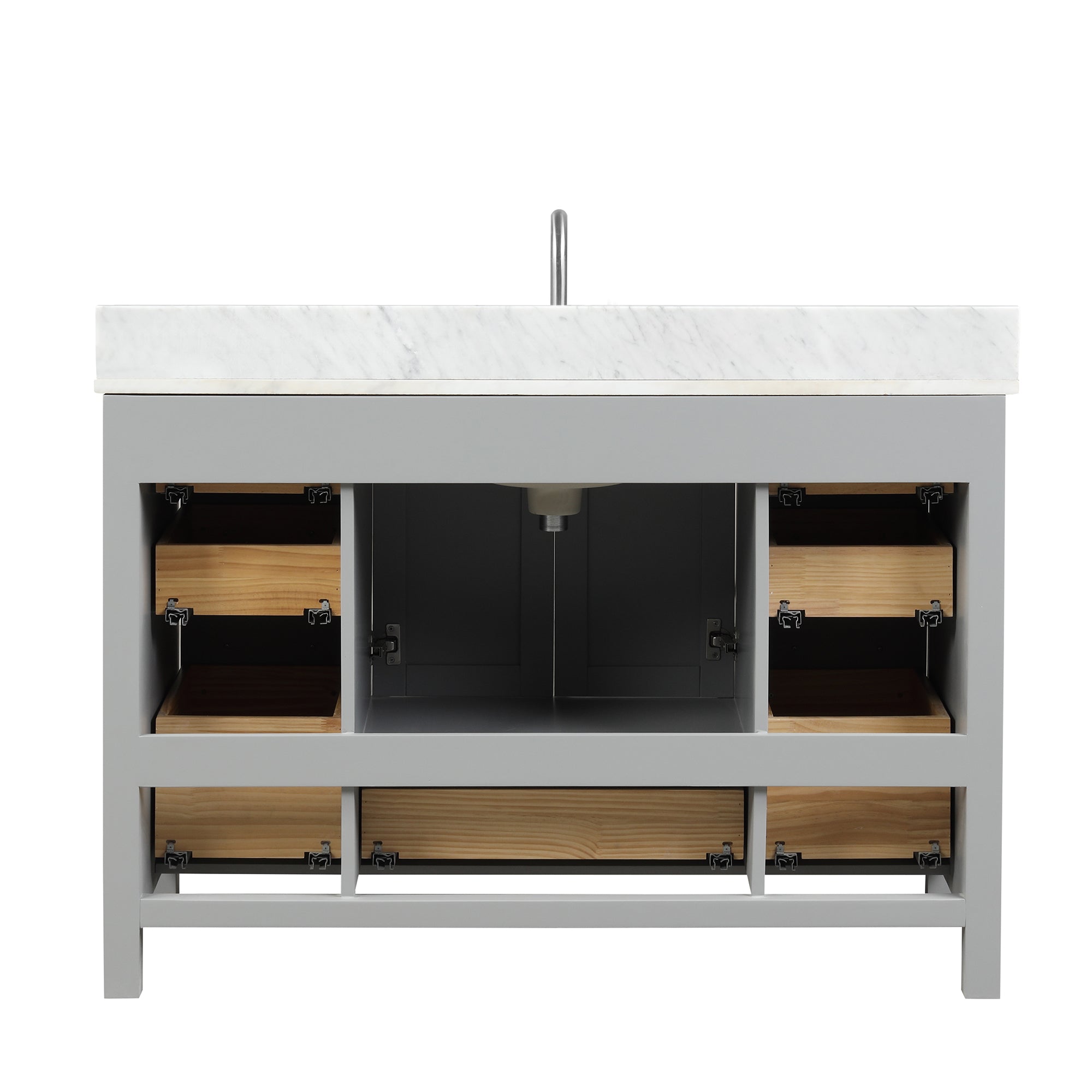 Geneva 48" Bathroom Vanity with Marble Countertop - Contemporary Bathroom Vanity