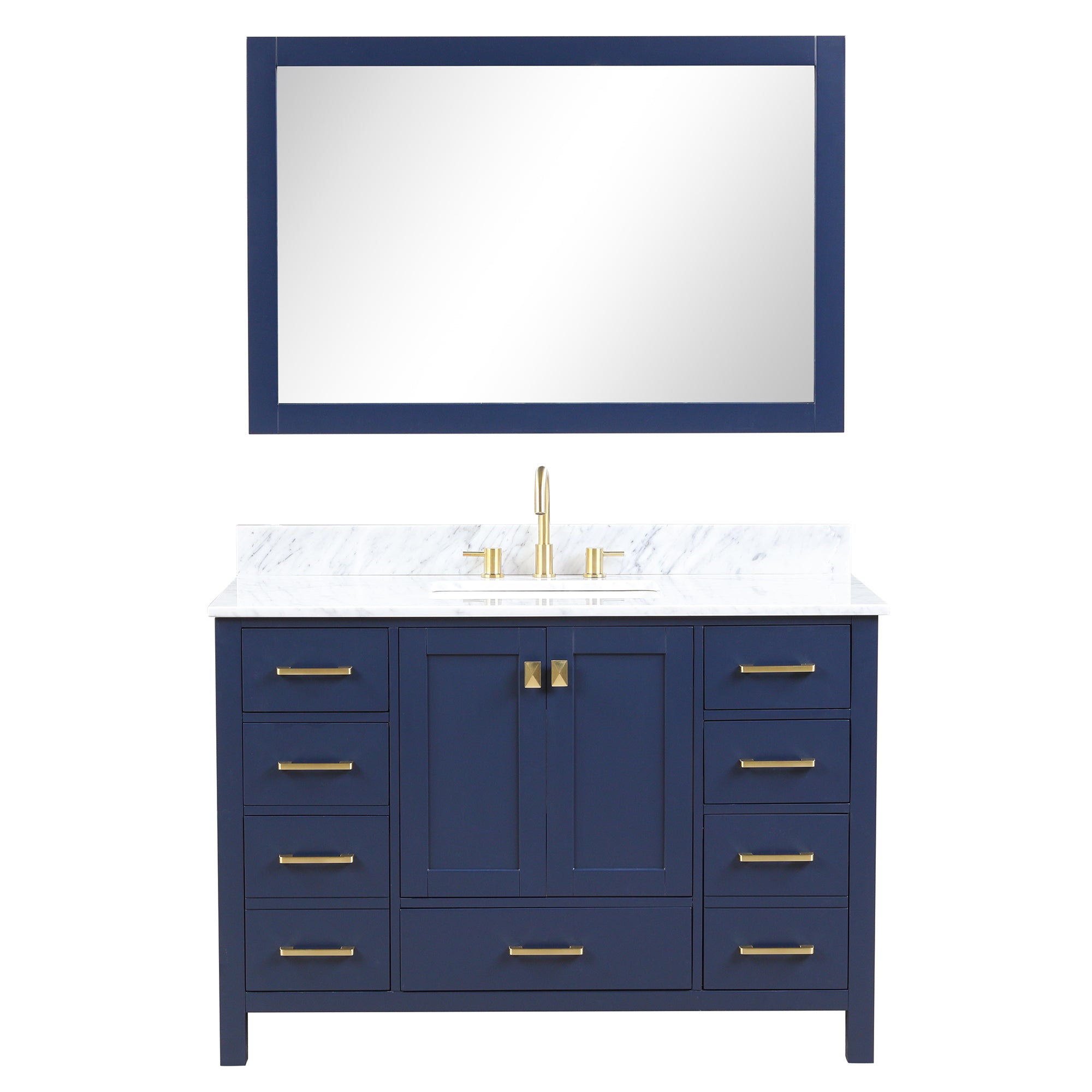 Geneva 48" Bathroom Vanity with Marble Countertop - Contemporary Bathroom Vanity