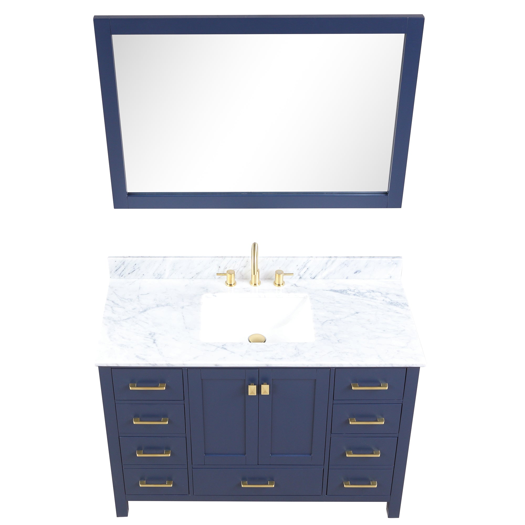 Geneva 48" Bathroom Vanity with Marble Countertop - Contemporary Bathroom Vanity