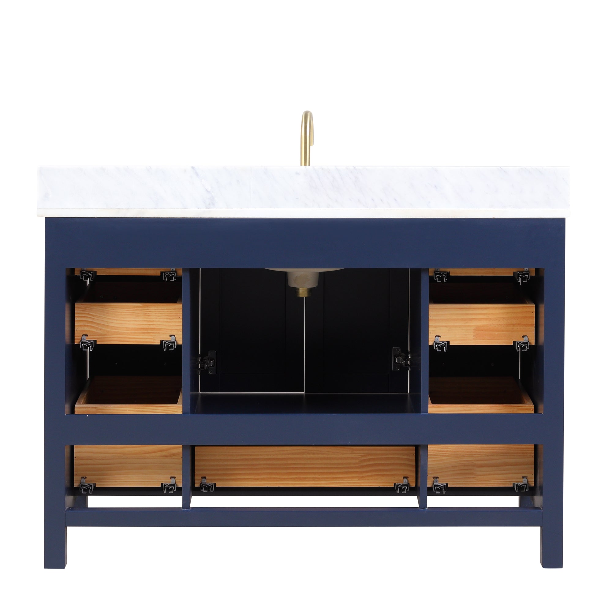 Geneva 48" Bathroom Vanity with Marble Countertop - Contemporary Bathroom Vanity