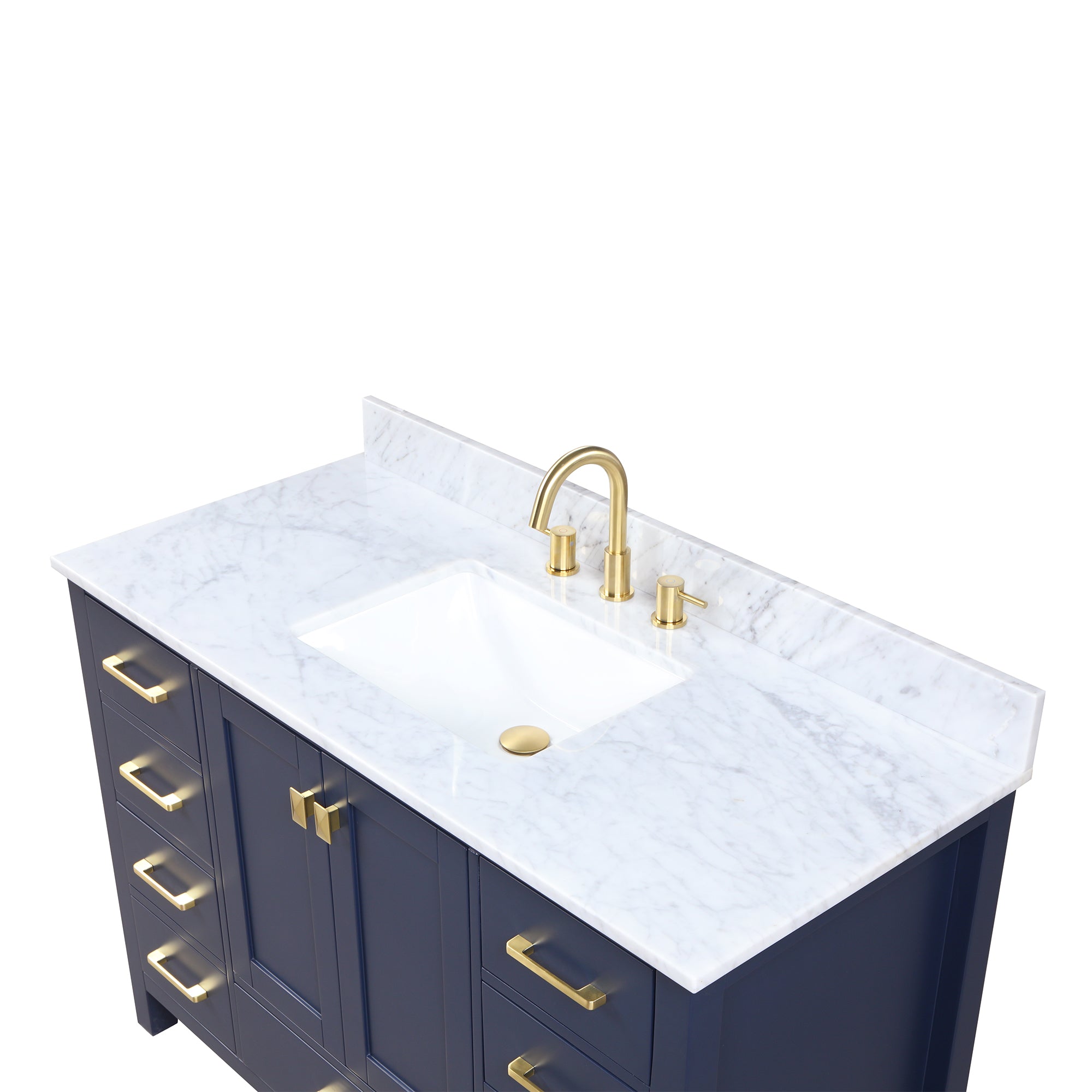 Geneva 48" Bathroom Vanity with Marble Countertop - Contemporary Bathroom Vanity
