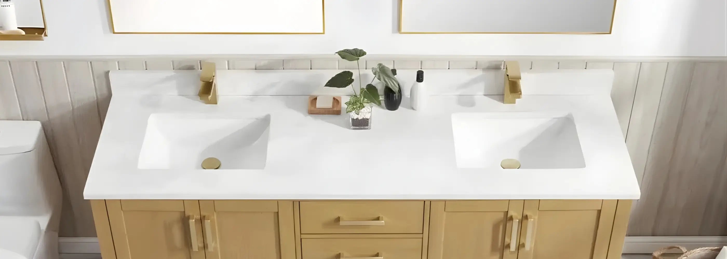 Artificial Stone Calacatta White Bathroom Countertop