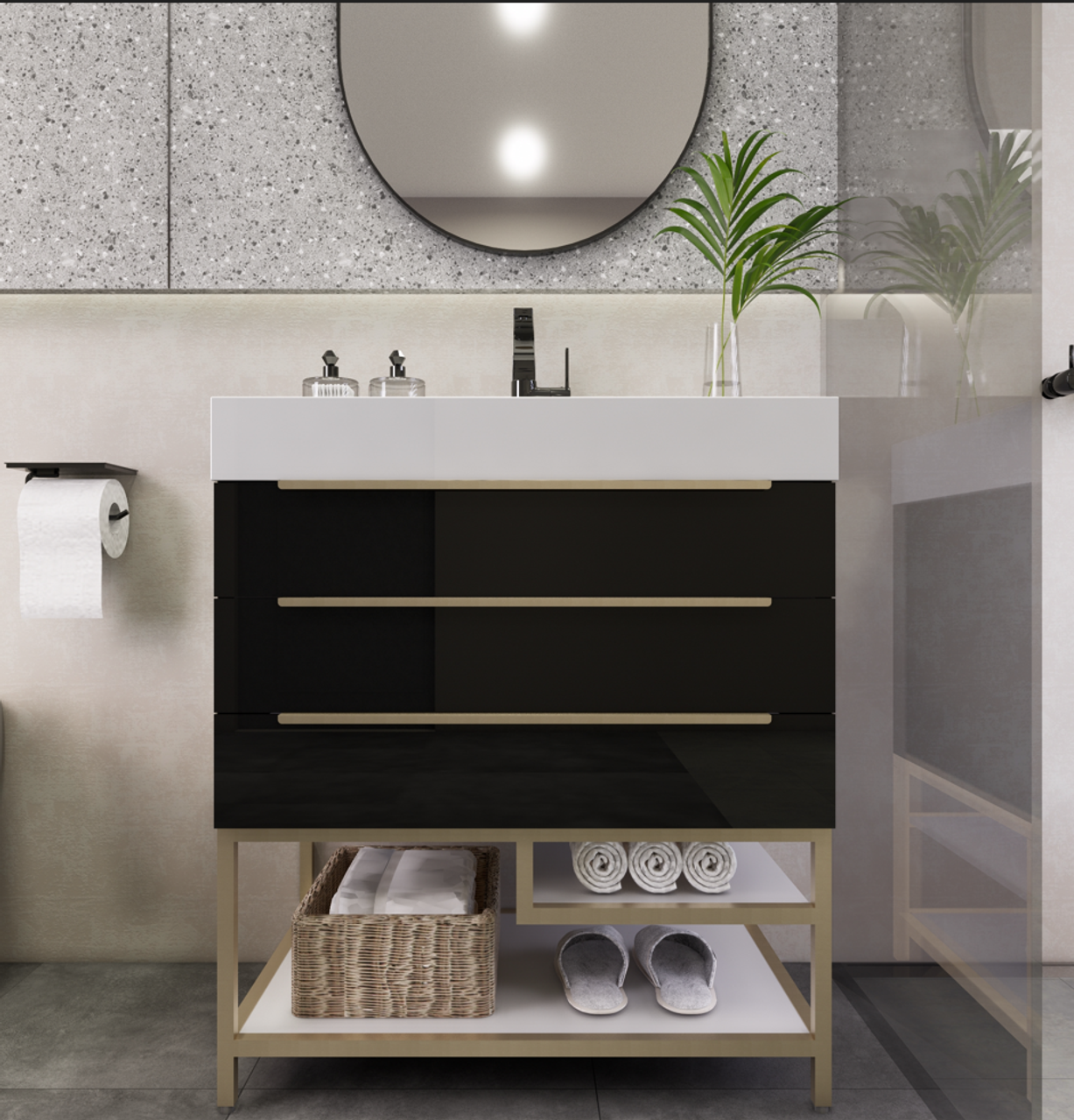 Noble 30" Luxury Free Standing Bathroom Vanity with Reinforced Acrylic Sink