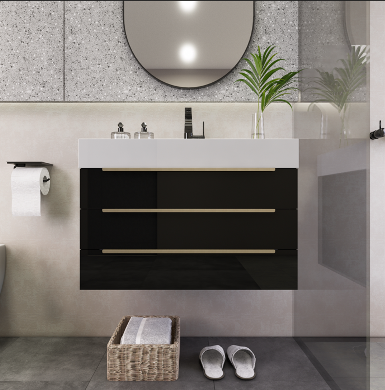 Noble 30" Wall-Mount Luxury Bathroom Vanity with Reinforced Acrylic Sink 