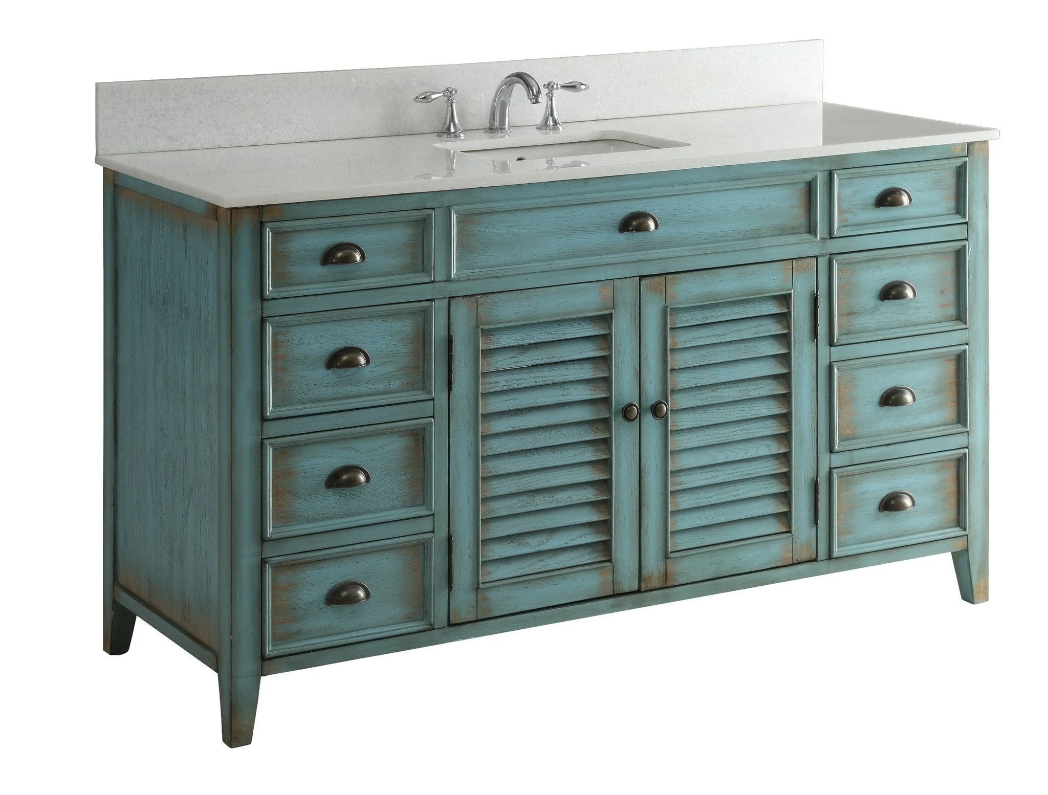 Abbeville 60" Distressed Vanity with Single Sink