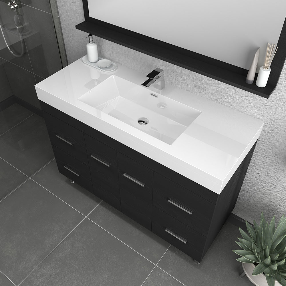 Ripley 48" Modern Bathroom Vanity with Single Acrylic Top