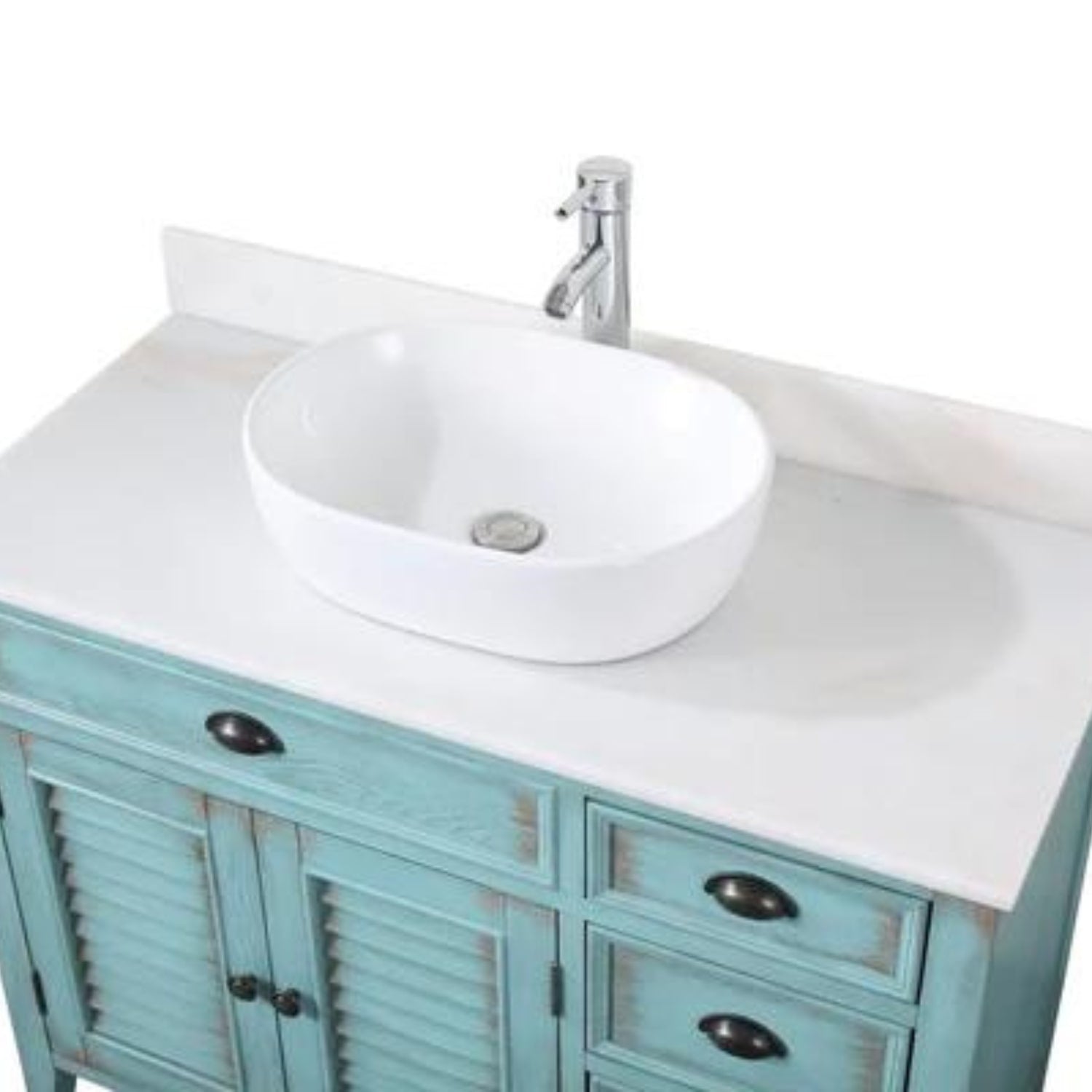 Abbeville 42" Distressed Blue Vanity  - Traditional Bathroom Vanity
