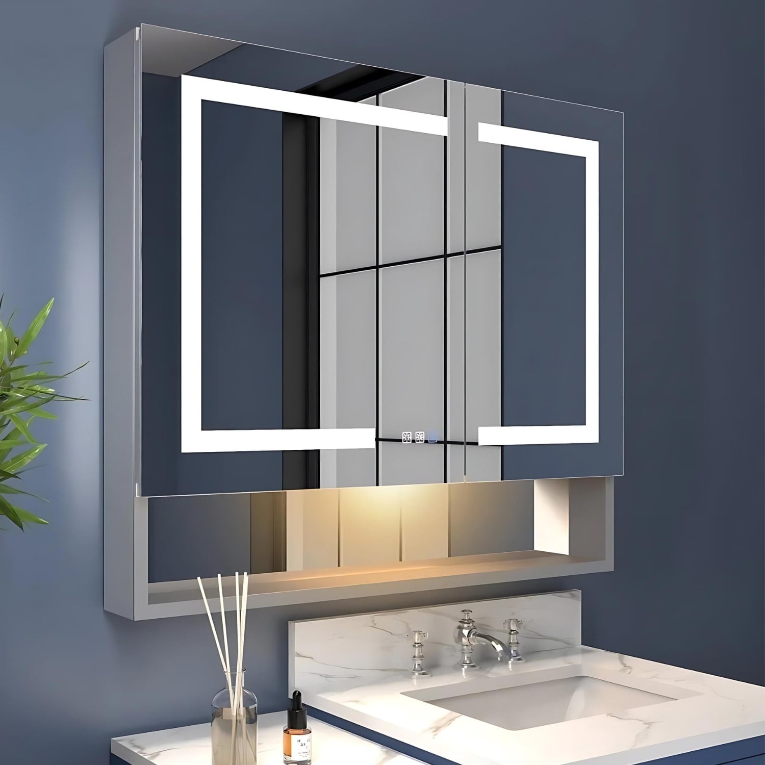 High-Tech Lighted Medicine Cabinet ready to light up your next bathroom makeover