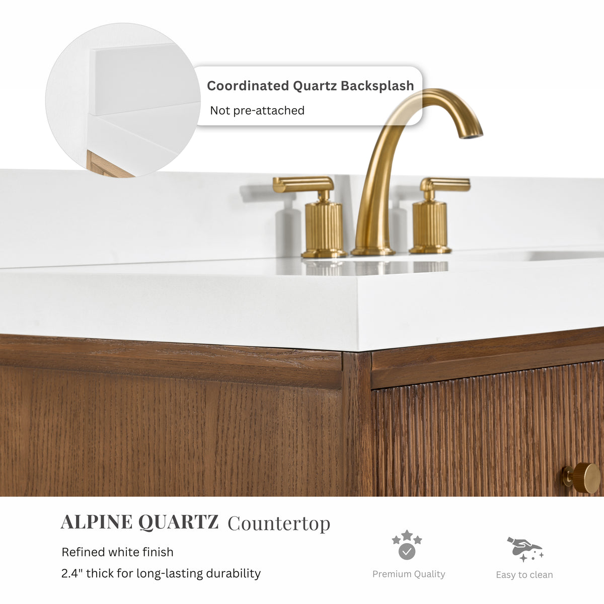 Momo Chestnut Oak - quartz top detail