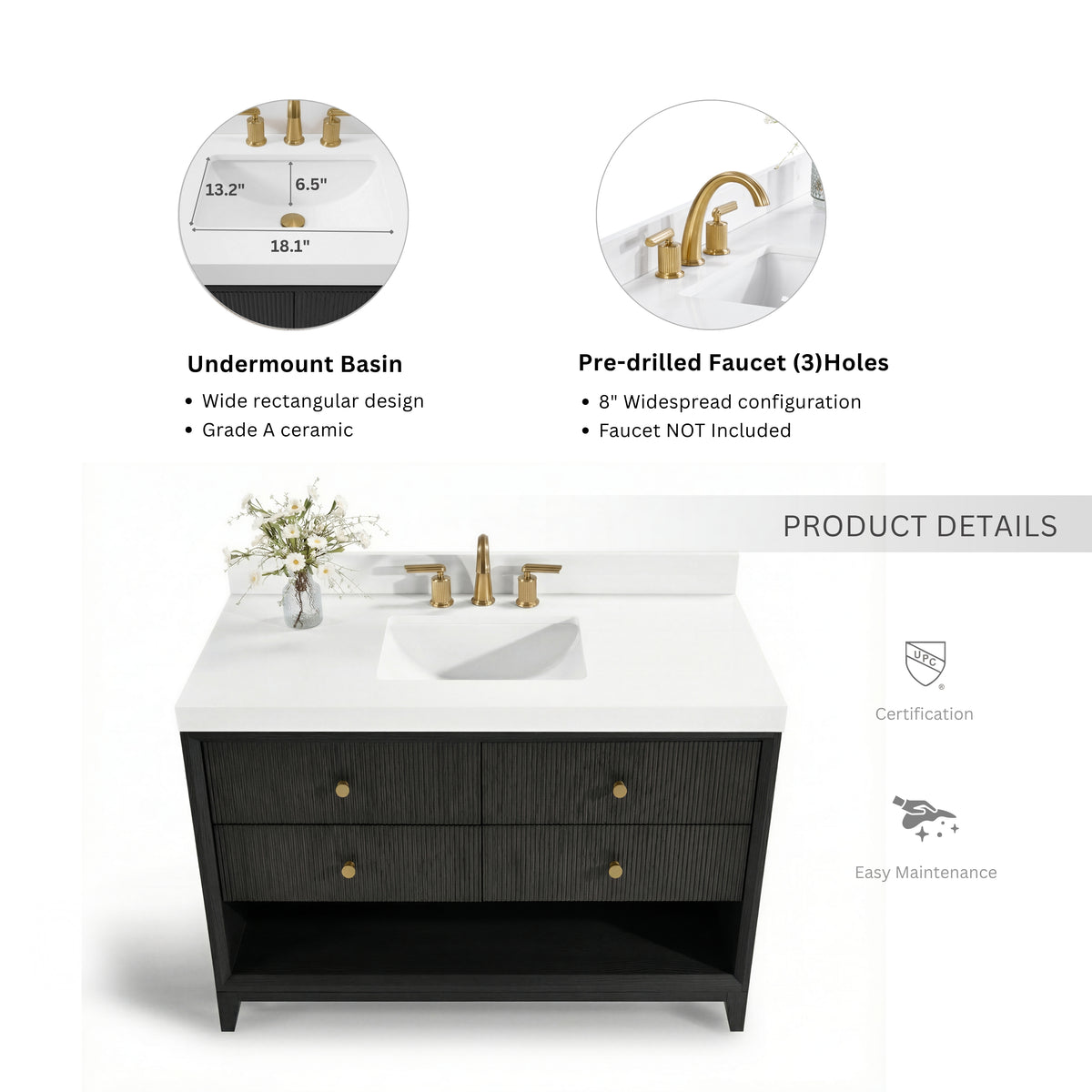 Momo Black Oak - sink details