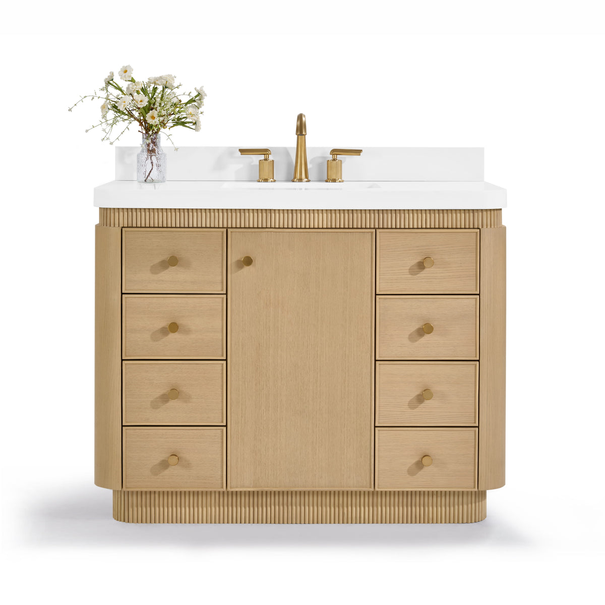 Aston 42" Bath Vanity Set with Alpine White Quartz Top