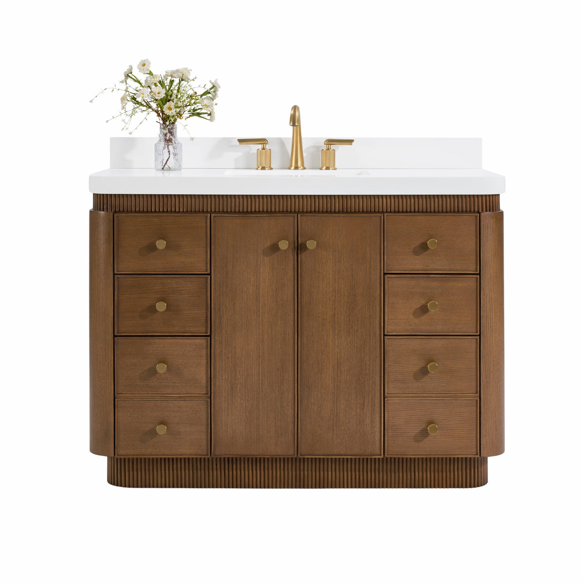 Aston 48" Bath Vanity Set with Alpine White Quartz Top