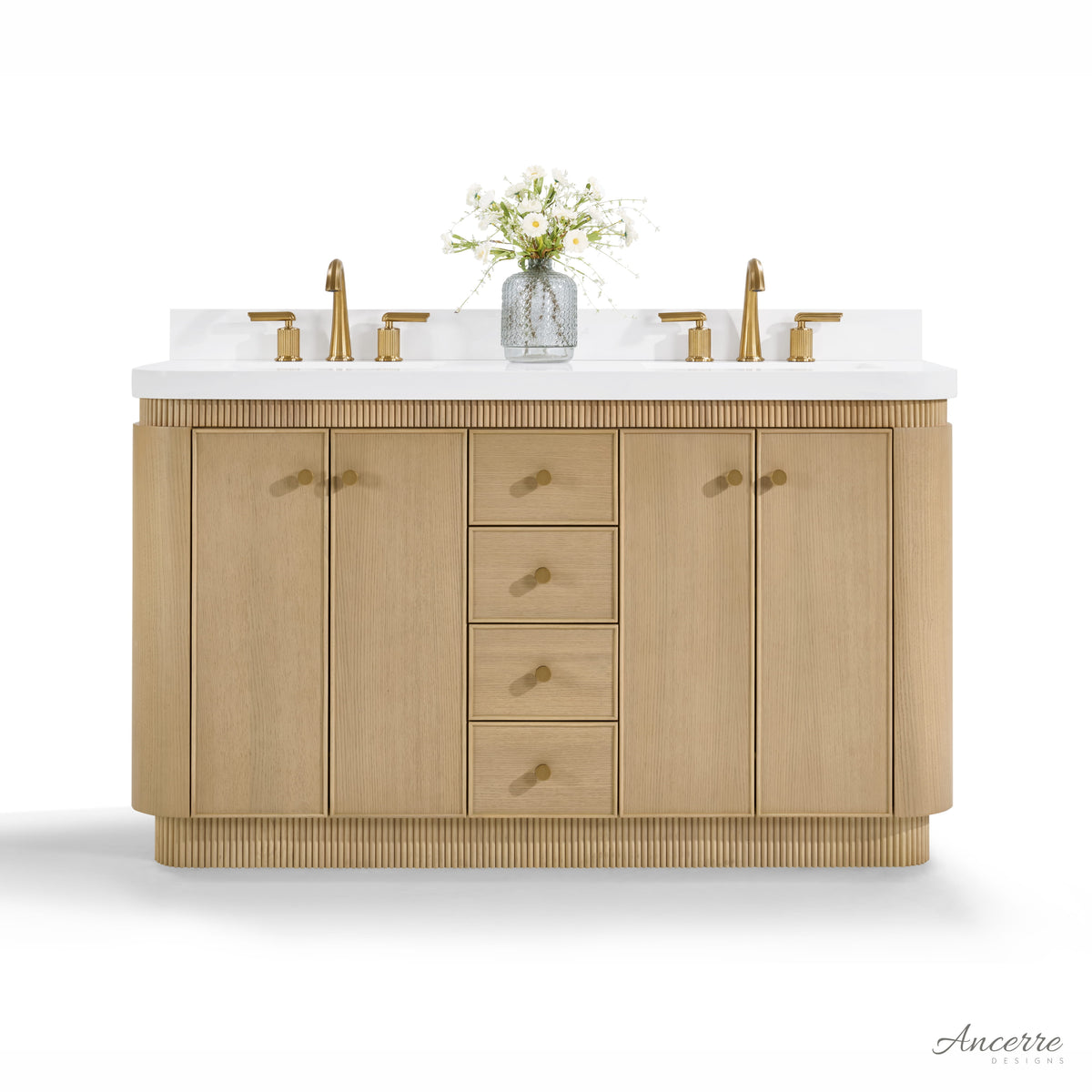 Aston 60-inch bathroom vanity in American Oak
