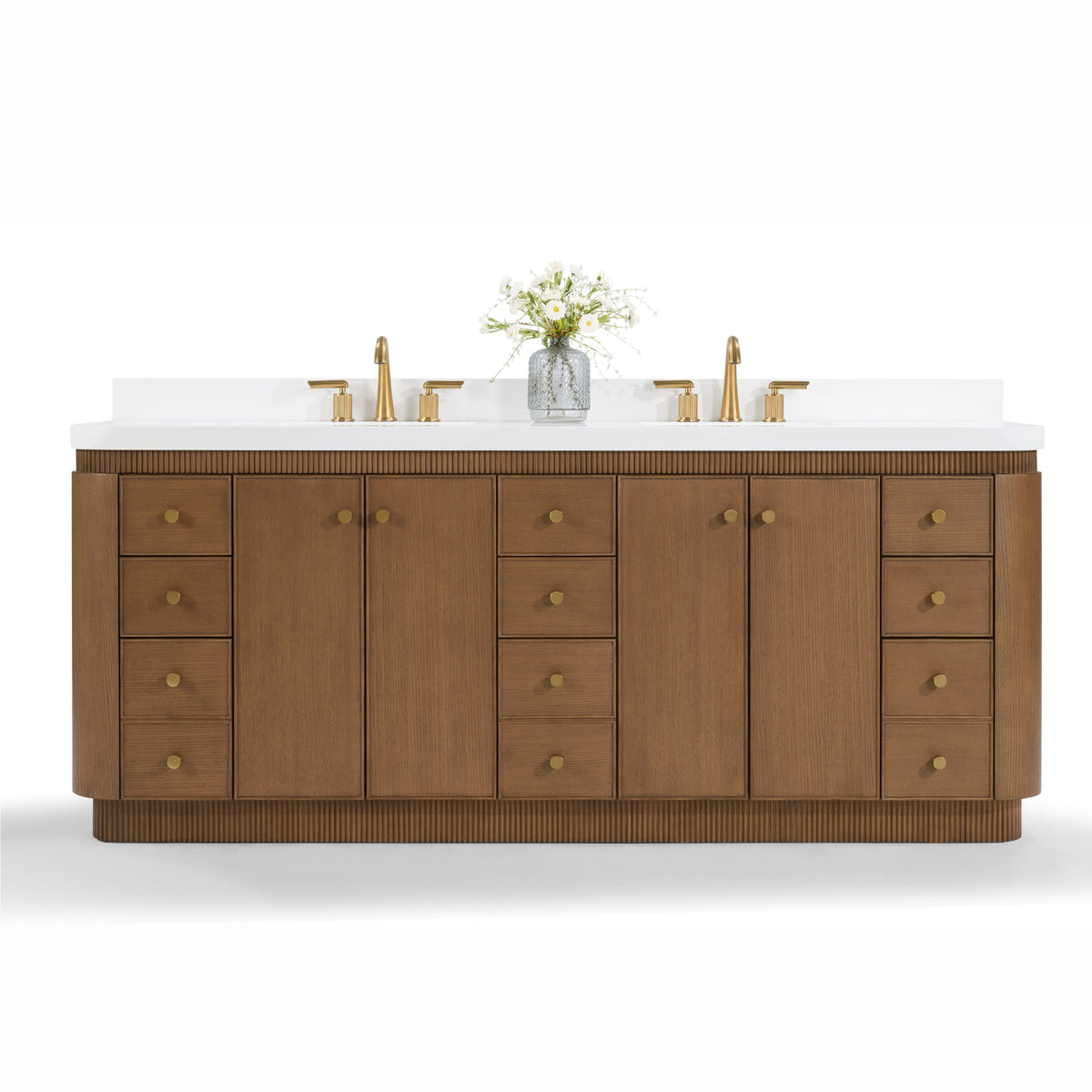 Aston 84-inch bathroom vanity in Chestnut Oak