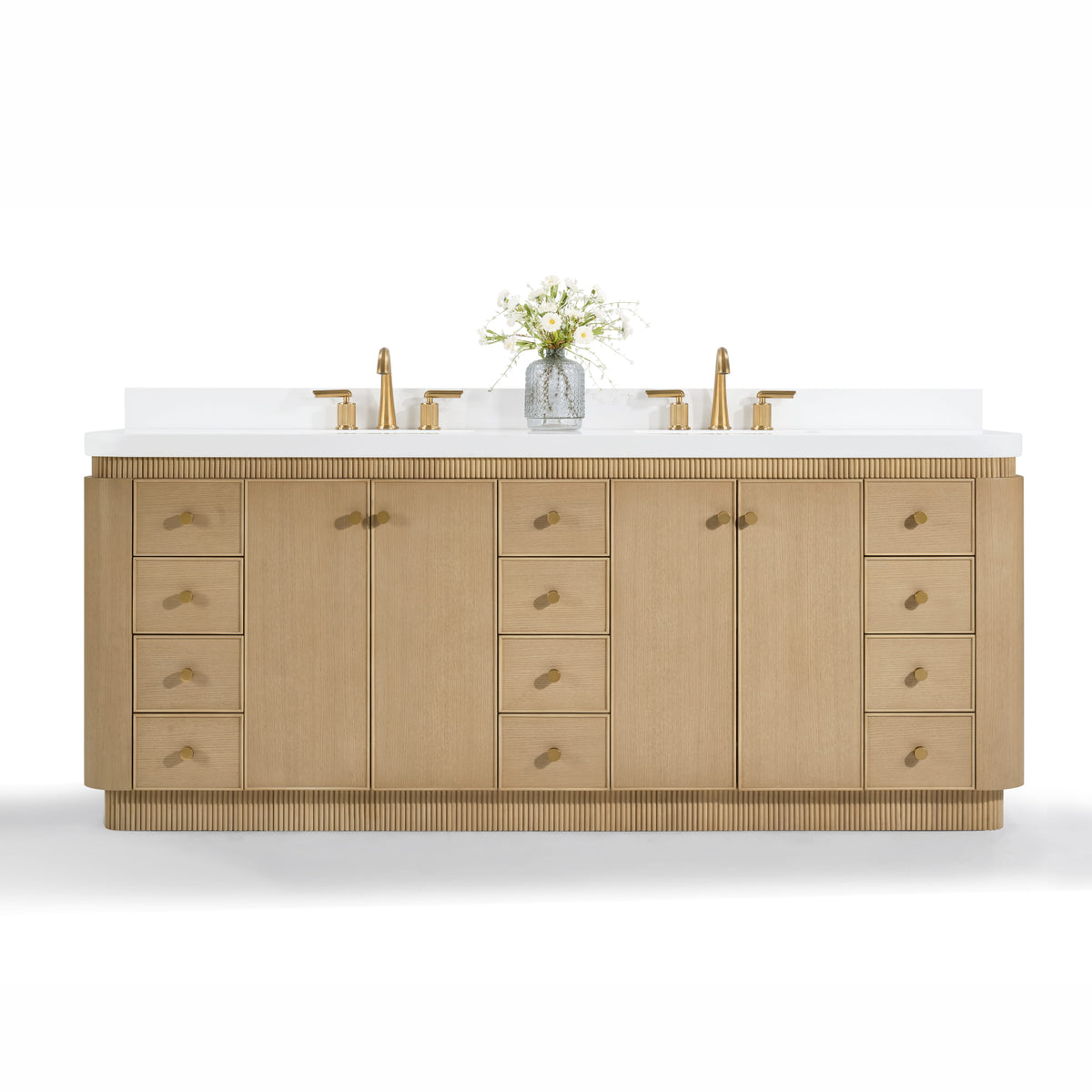 Aston 84-inch bathroom vanity in American Oak