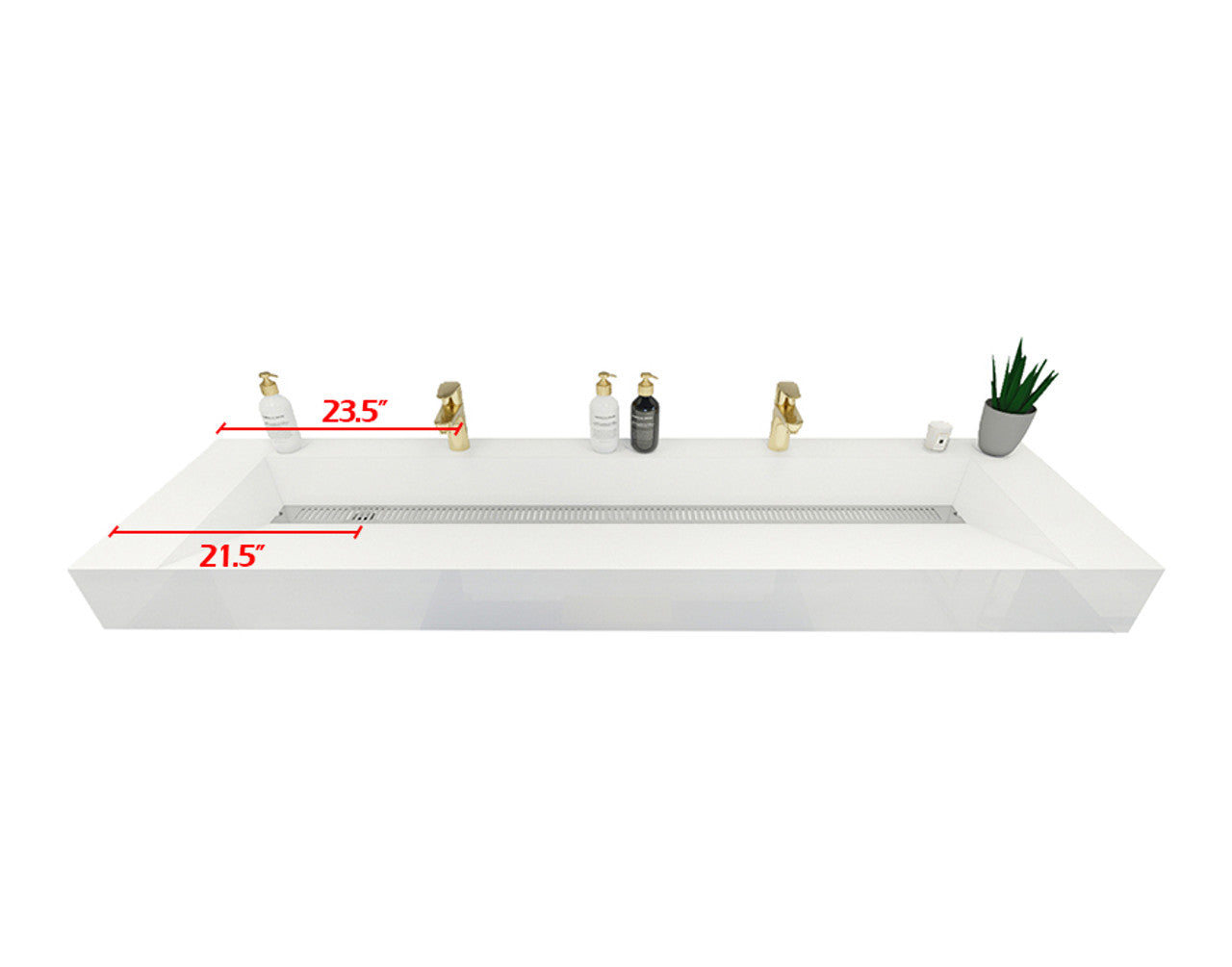 FELIX 84'' Acrylic Double Sink Top