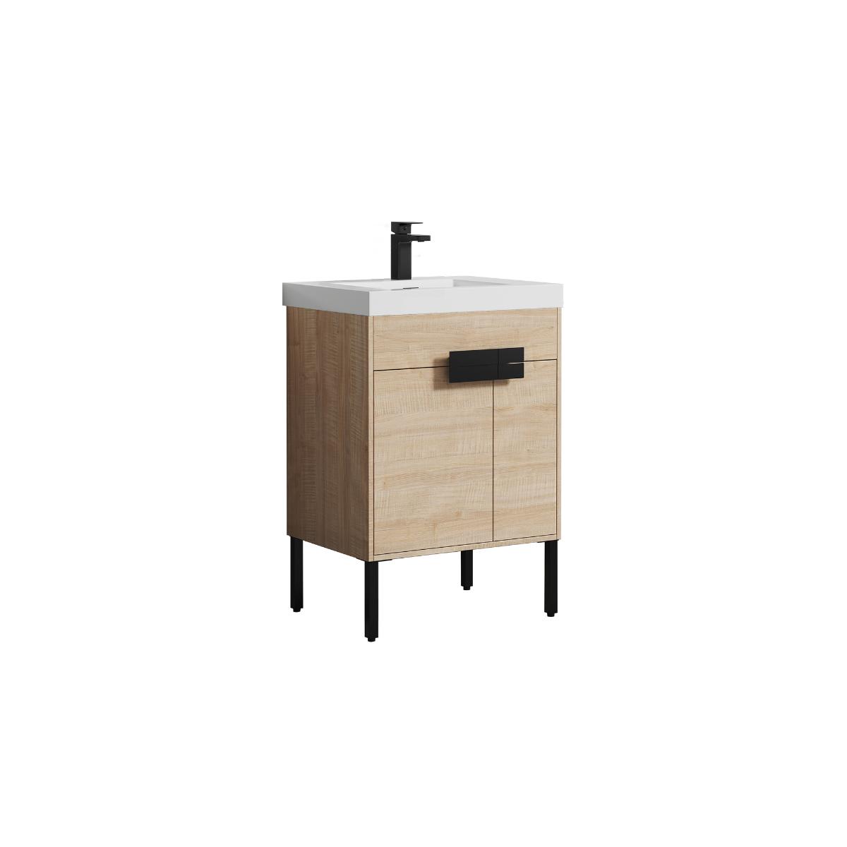 Bari 24″ Maple Vanity With Ceramic Sink- Modern Bathroom Vanity