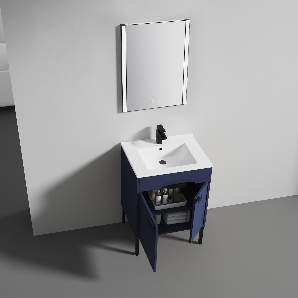 Bari 24″ Vanity With Ceramic Sink - Modern Bathroom Vanity