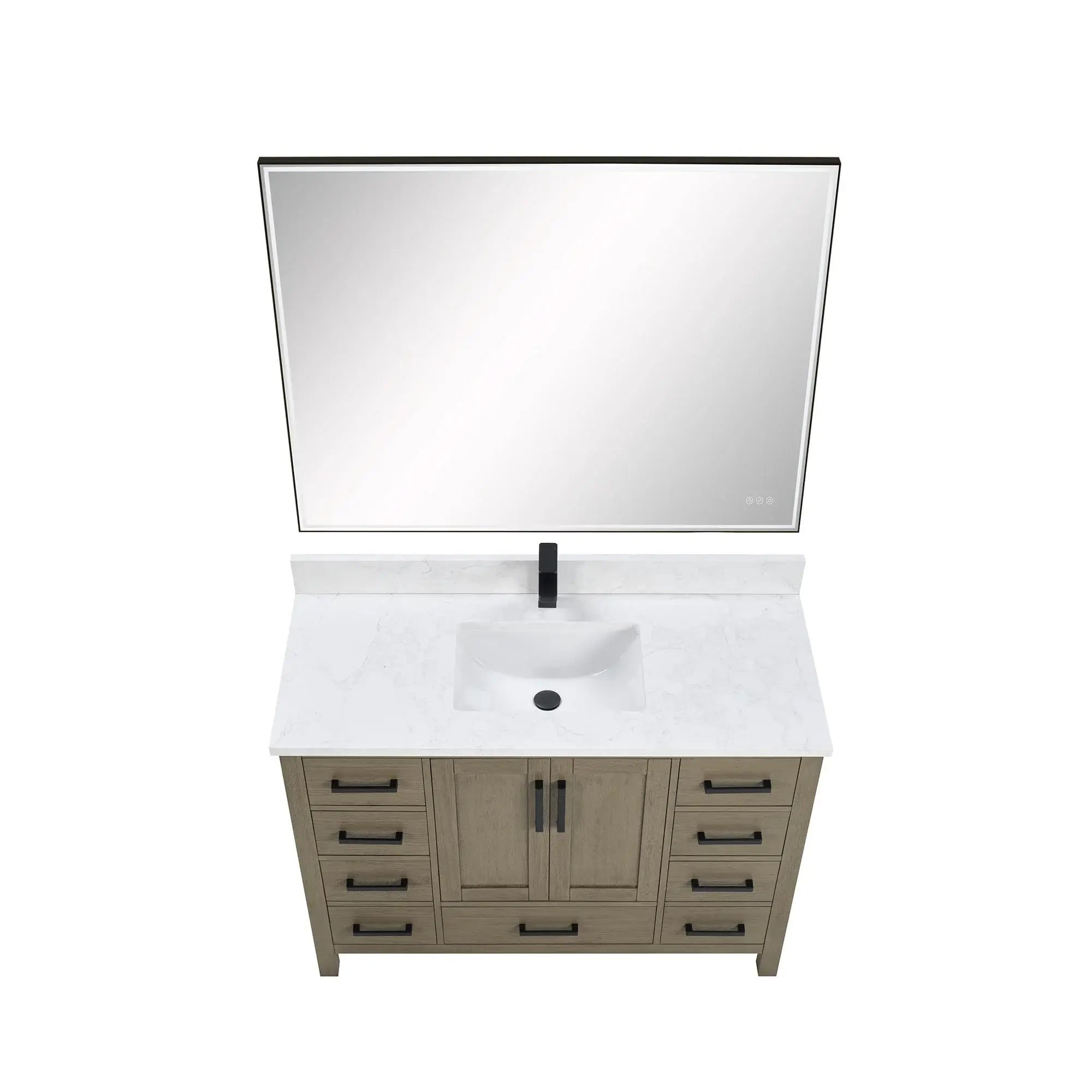 Basel 48" Bathroom Vanity with Calacatta White Artificial Stone Top