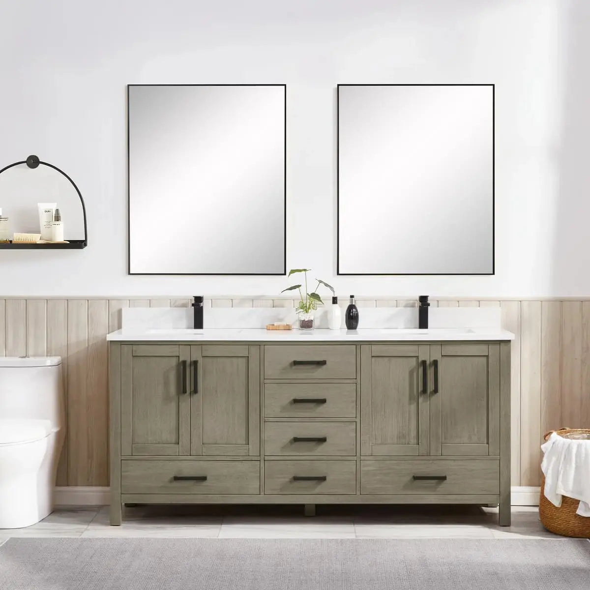 Basel 36" Bathroom Vanity with Calacatta White Artificial Stone Top
