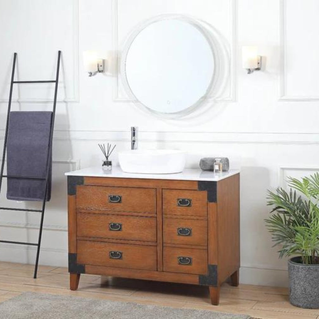 Noble 36 Wall-Mount Vanity with Reinforced Acrylic Sink (Left Drawer)