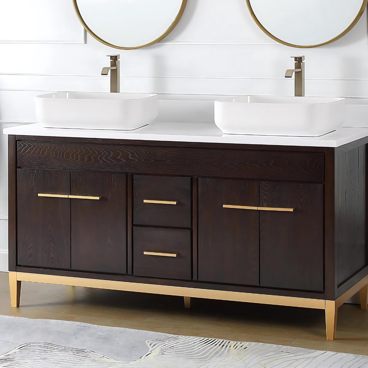 Classic Solid wood bathroom vanity known as the Benton.