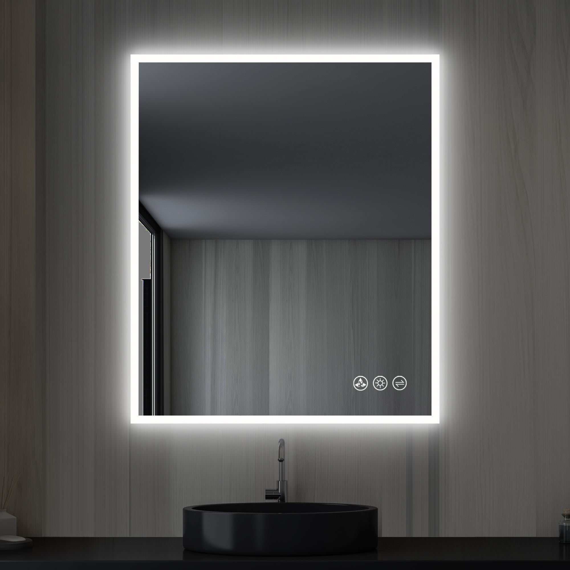Beta 30″x36″ LED Mirror with Frosted Sides Vanity Plus