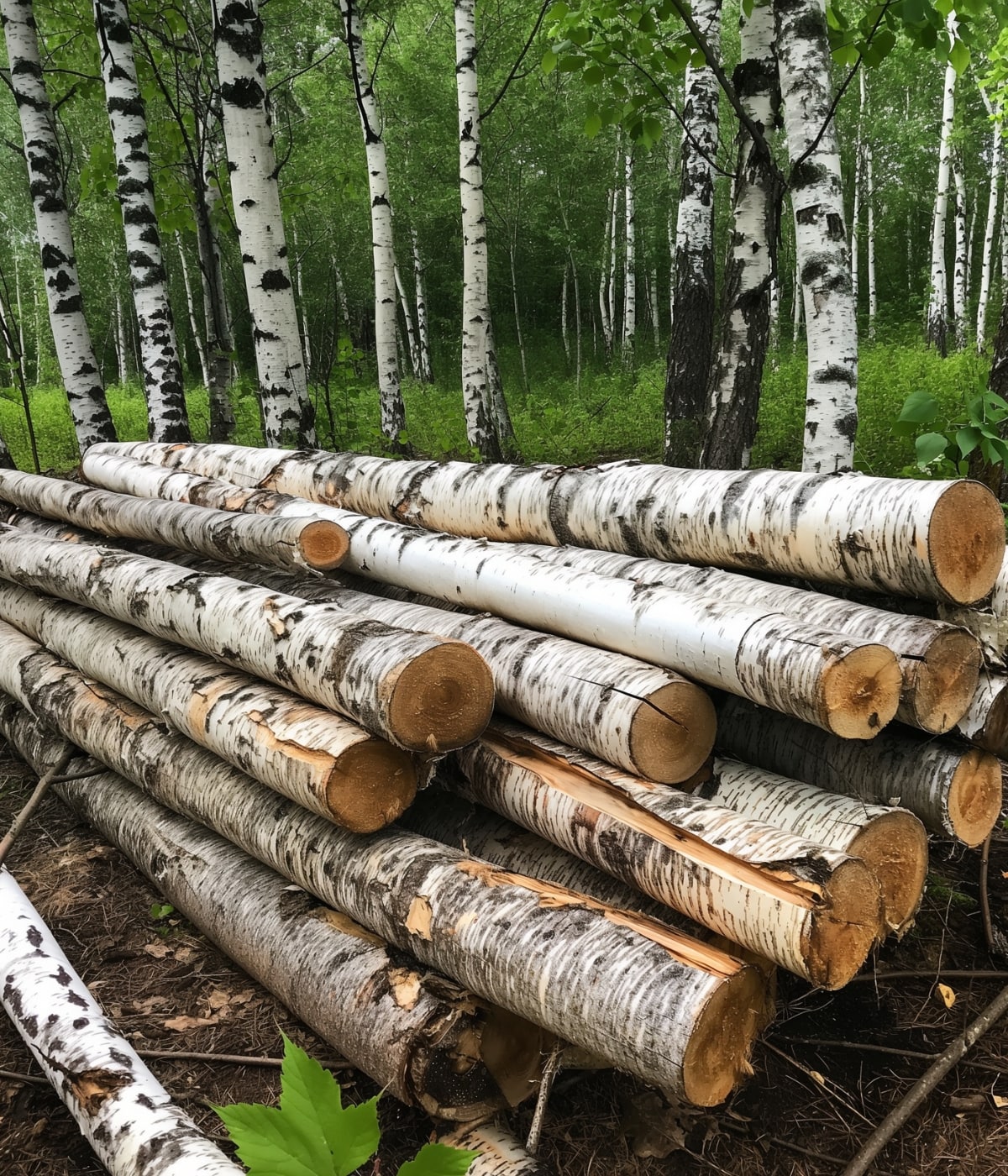 Stack of wood for Birchwood Bathroom Vanities