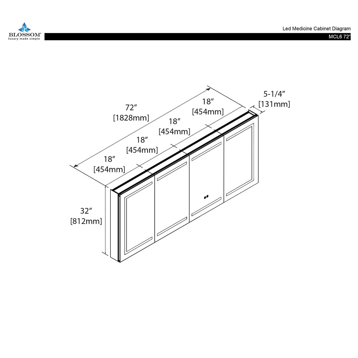 Canopus 72"LED Medicine Cabinet