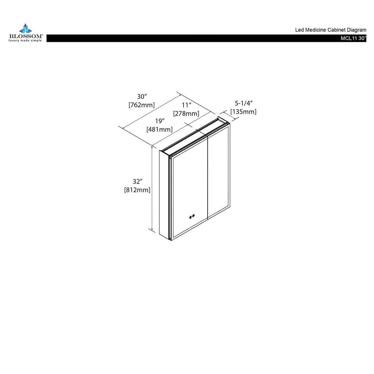 Capella 30" LED Medicine Cabinet