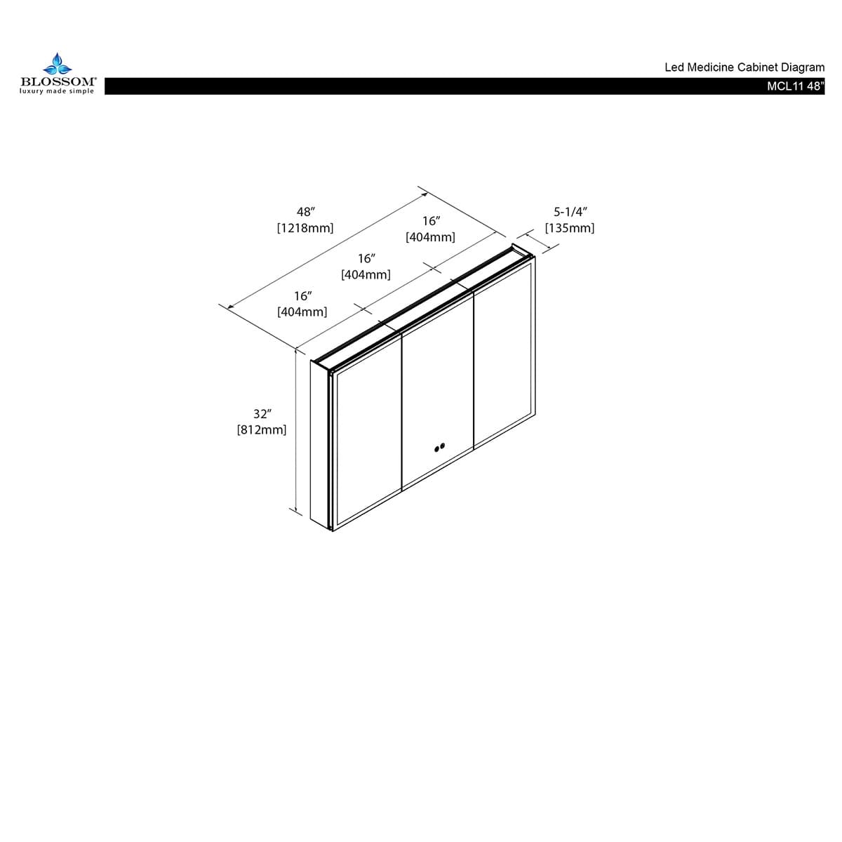 Capella 48" LED Medicine Cabinet