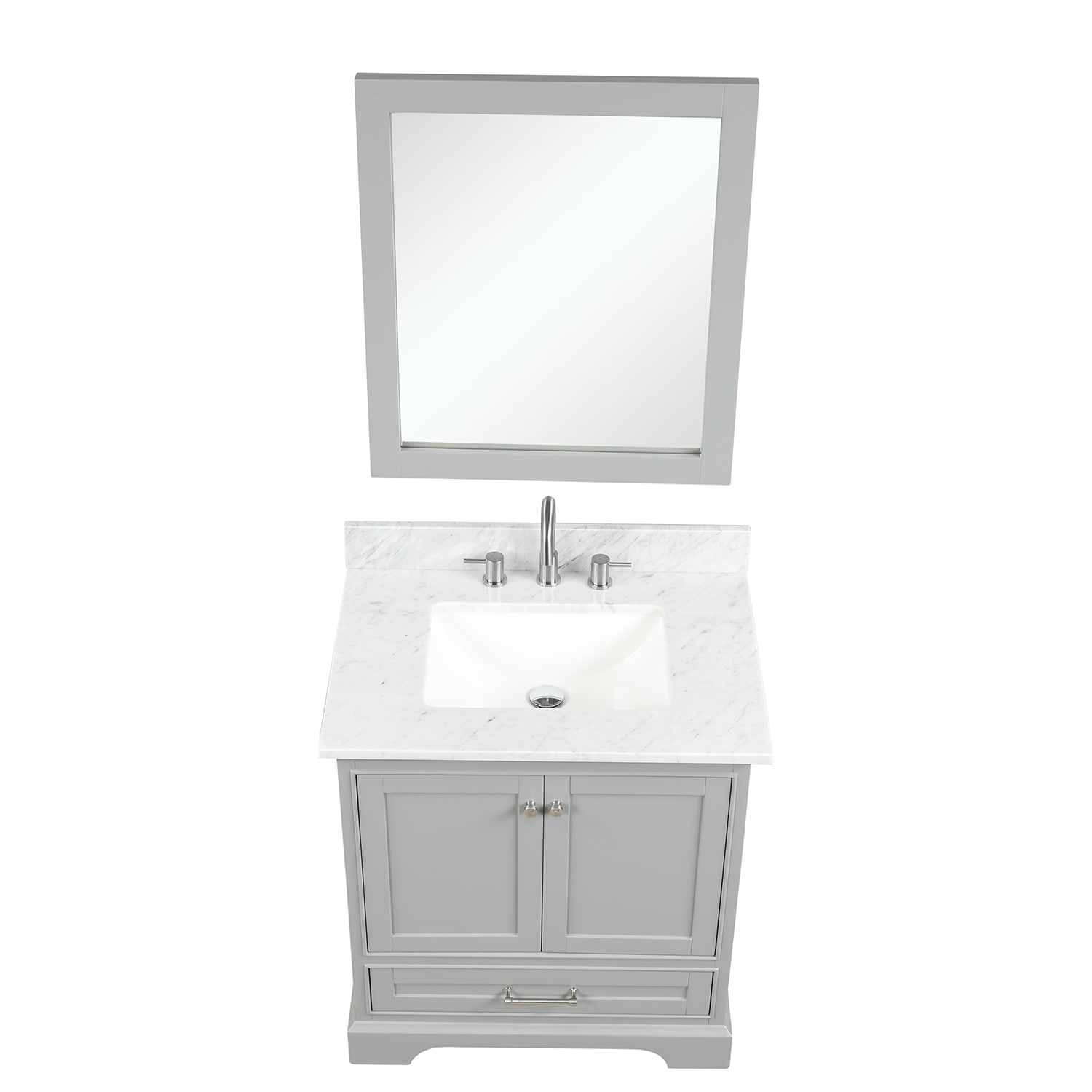 Copenhagen 30″ Bathroom Vanity with Marble Countertop - Contemporary Bathroom Vanity