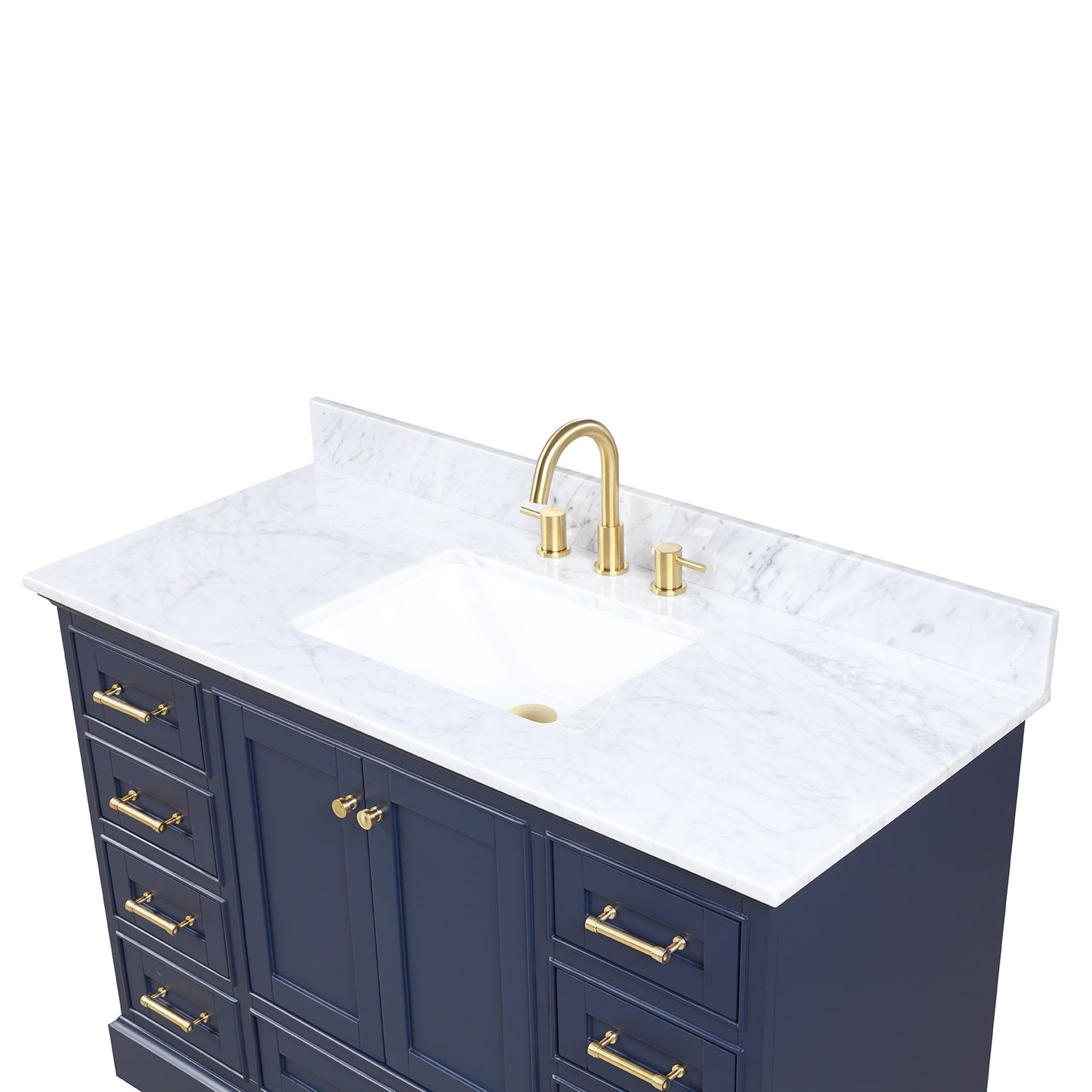 Copenhagen 48″ Bathroom Vanity with Single Sink Marble Top - Contemporary Bathroom Vanity