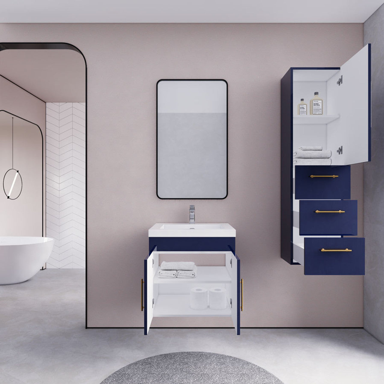 Eliza 24'' Wall Mounting Vanity With Single Sink - Luxury Bathroom Vanity