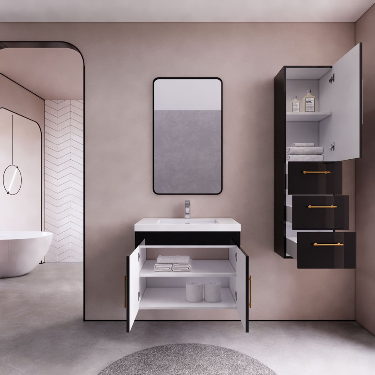Eliza 30'' Bathroom Vanity with Acrylic Top - Luxury Bathroom Vanity