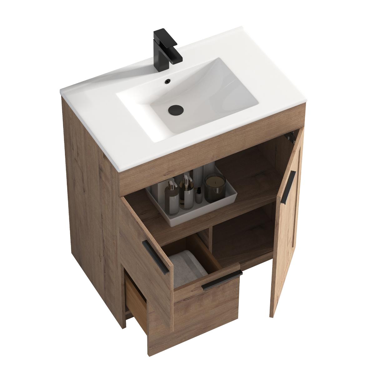 Hanover 30″ Free-Standing Vanity with Acrylic Top - Contemporary Bathroom Vanity