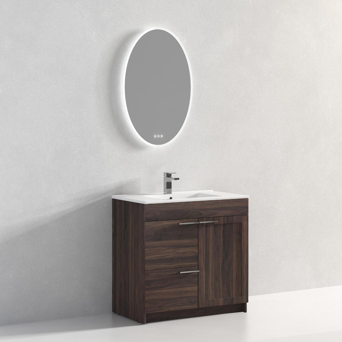 Hanover 36″ Free-Standing Vanity with Acrylic Top - Contemporary Bathroom Vanity