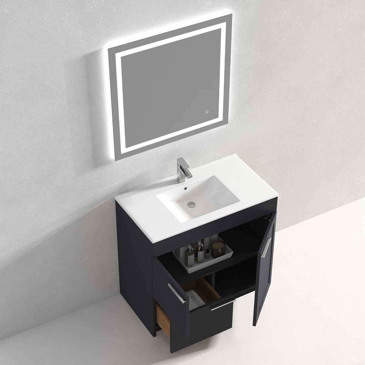 Hanover 36″ Free-Standing Vanity with Top - Contemporary Bathroom Vanity