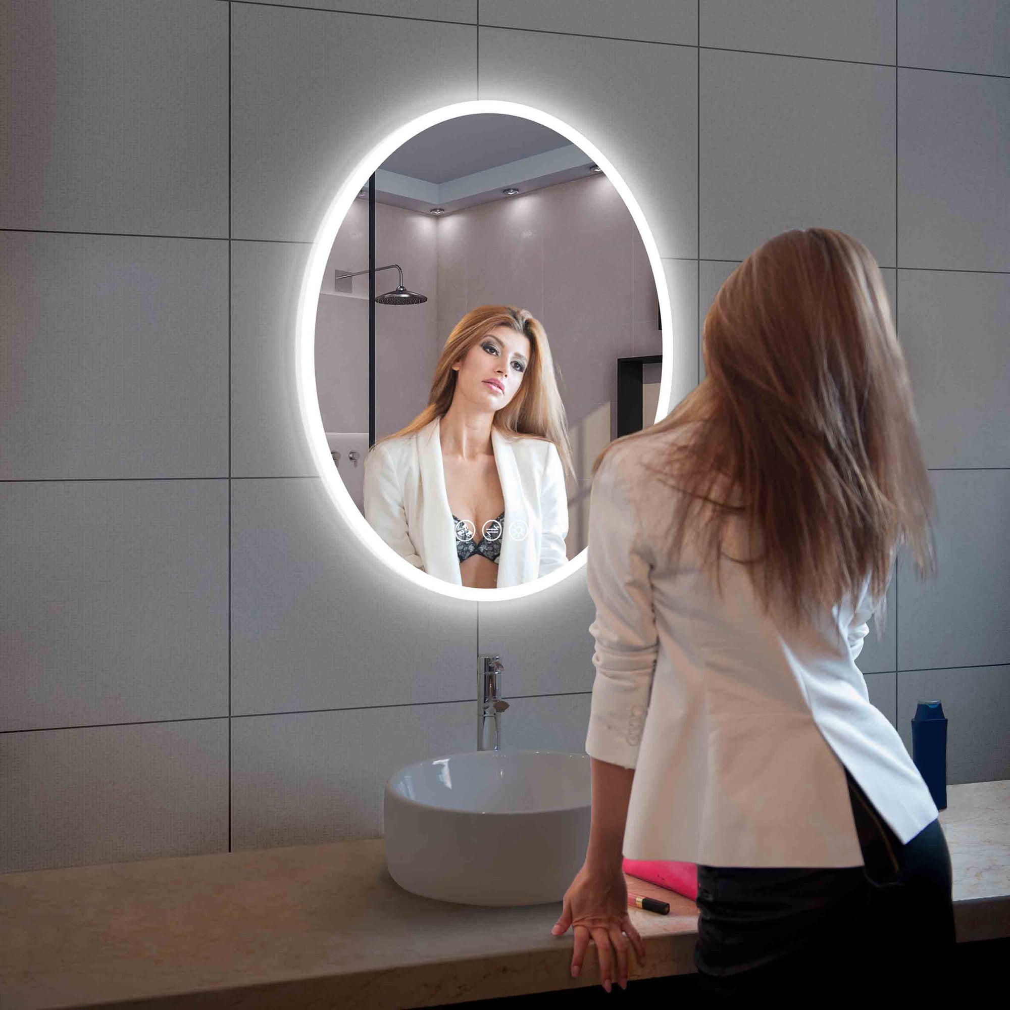 Oval 24" Oval LED Mirror