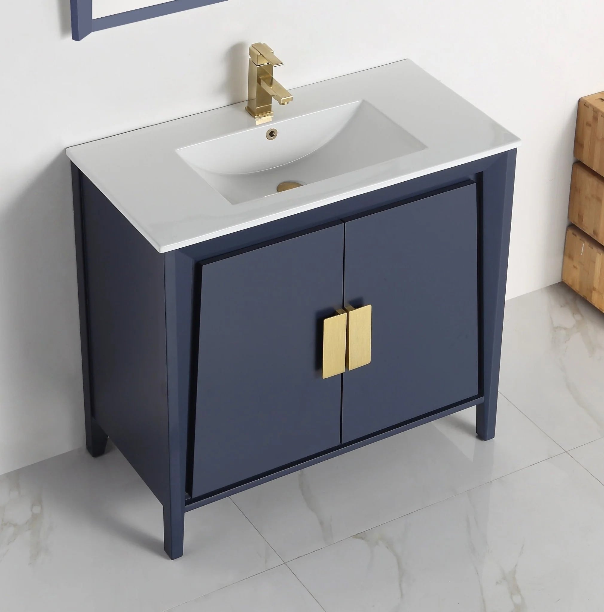 36" Larvotto Vanity with Ceramic Top - Modern Bathroom Vanity