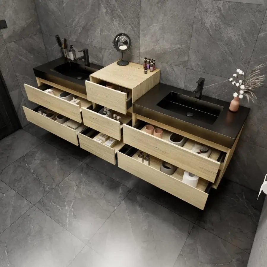 MAX 116" Wall Mounted Vanity with Double Sink