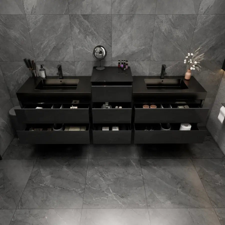 MAX 116" Wall Mounted Vanity with Double Sink