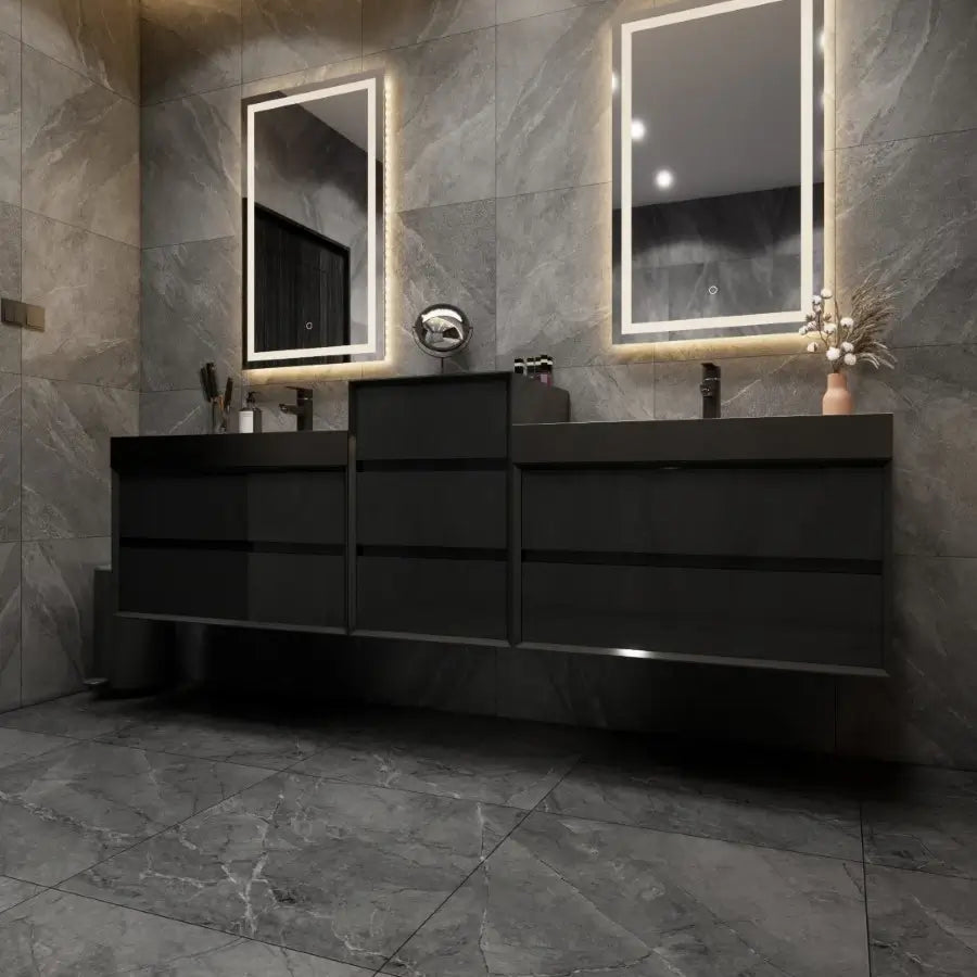 MAX 116" Wall Mounted Vanity with Double Sink