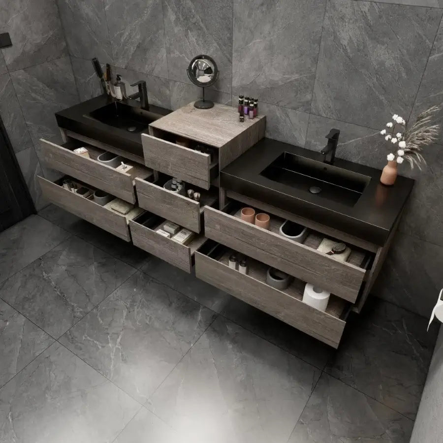 MAX 116" Wall Mounted Vanity with Double Sink