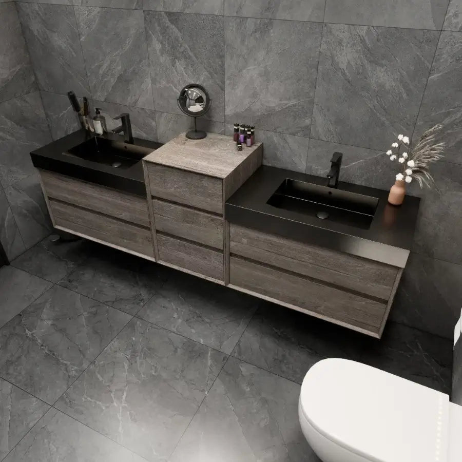 MAX 116" Wall Mounted Vanity with Double Sink